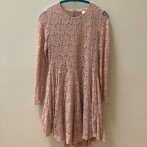 Pink floral lace dress